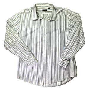 Structure‎ Button Up Dress Shirt Mens XXL 2XL Striped Office Casual 47-49